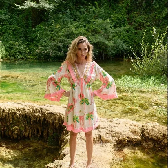 Piti Cuiti Tropical Print Women's dress - Picture 1 of 2